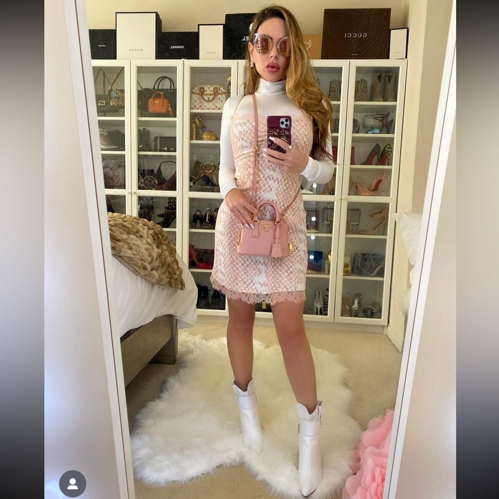 AFRM slip dress pastel reptile print